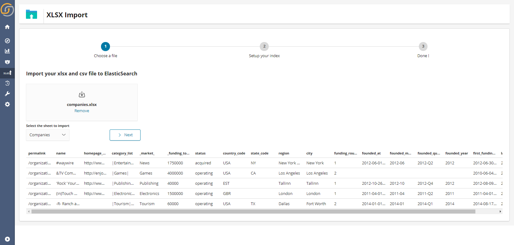 Siren CSV import