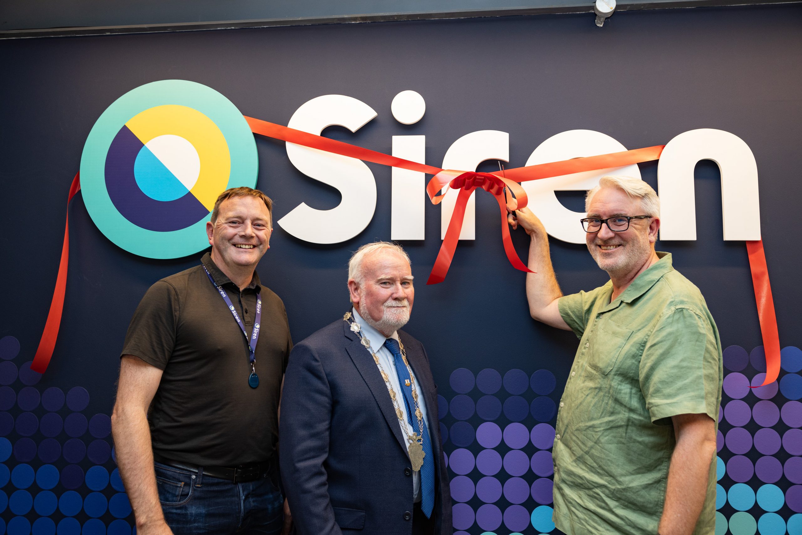 SIREN REBRAND JULY 19 2023 John Randles, Deputy Mayor Donal Lyons, Portershed Maurice O'Gorman