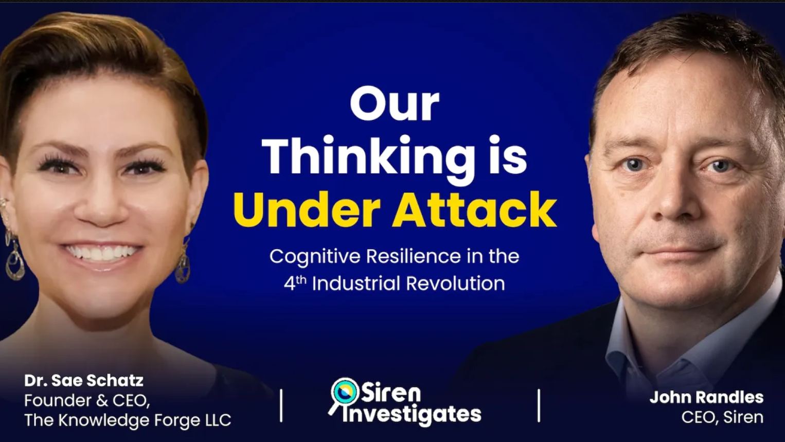 Siren Investigates Podcast: AI, Cognitive Warfare and Trust, Dr. Sae Schatz on navigating information overload