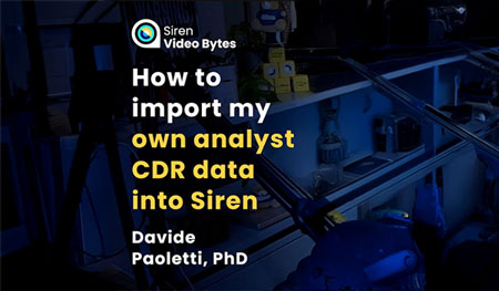 How to import my own analyst CDR data into Siren