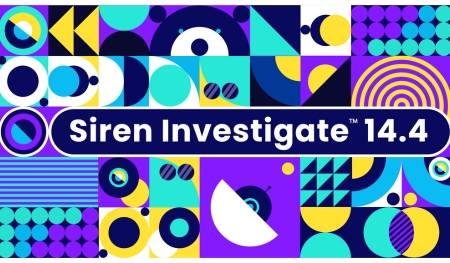 Siren Investigate 14.4 Release Banner for Siren Powering Investigations.