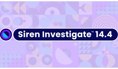 Siren Investigate 14.4 Release Banner: Purple Variation for Siren Powering Investigations.